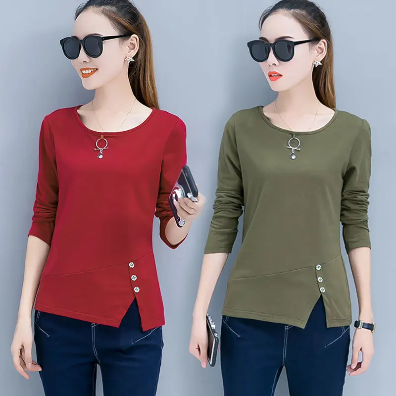 2019 Spring Autumn Long Sleeve Women T Shirt Cotton Fashion Tshirt Female O-neck Tops Camisetas Femme Winter Plus Size 3XL G19
2019 Spring Autumn Long Sleeve Women T Shirt Cotton Fashion Tshirt Female O-neck Tops Camisetas Femme Winter Plus Size 3XL G19