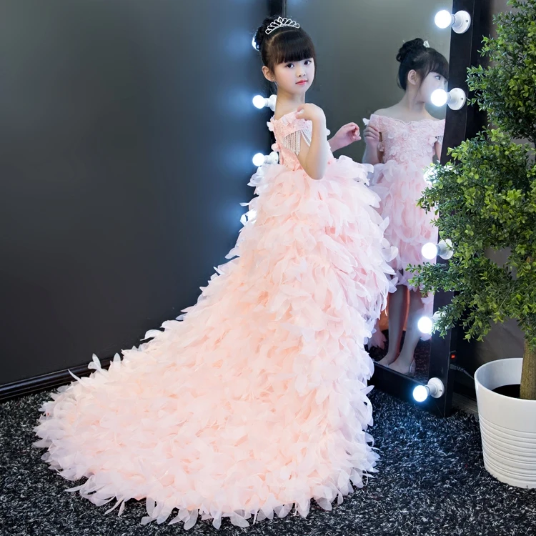 Long Tailing Pink Beading Flower Girl Dresses Wedding Ball Gown Holy Communion Dress Girls Birthday Party Dress Shoulderless B71
Long Tailing Pink Beading Flower Girl Dresses Wedding Ball Gown Holy Communion Dress Girls Birthday Party Dress Shoulderless B71