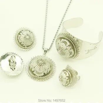 2017 Big Size Ethiopian jewelry sets Silver Plated Pendant/Necklace/Earrings/Ring/Bangle African/Ethiopian Women Bridal Wedding
2017 Big Size Ethiopian jewelry sets Silver Plated Pendant/Necklace/Earrings/Ring/Bangle African/Ethiopian Women Bridal Wedding