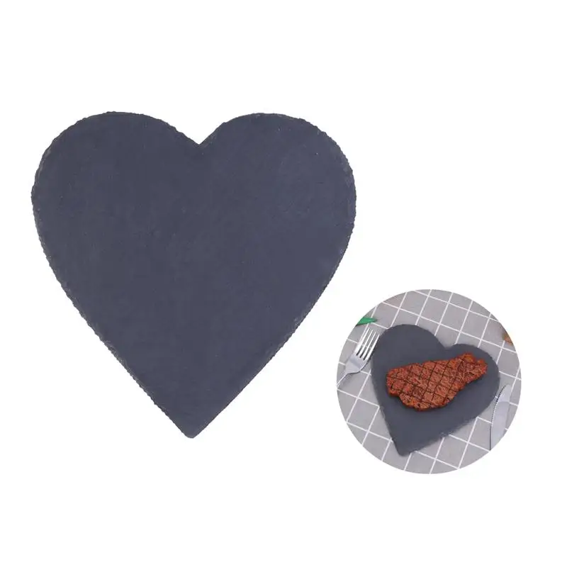 20CM Natural Slate Plate Heart-shaped Western Food Stone Plate Cake Sushi Barbecue Plate Cheese Pizza Fruit Tray (Black)
20CM Natural Slate Plate Heart-shaped Western Food Stone Plate Cake Sushi Barbecue Plate Cheese Pizza Fruit Tray (Black)