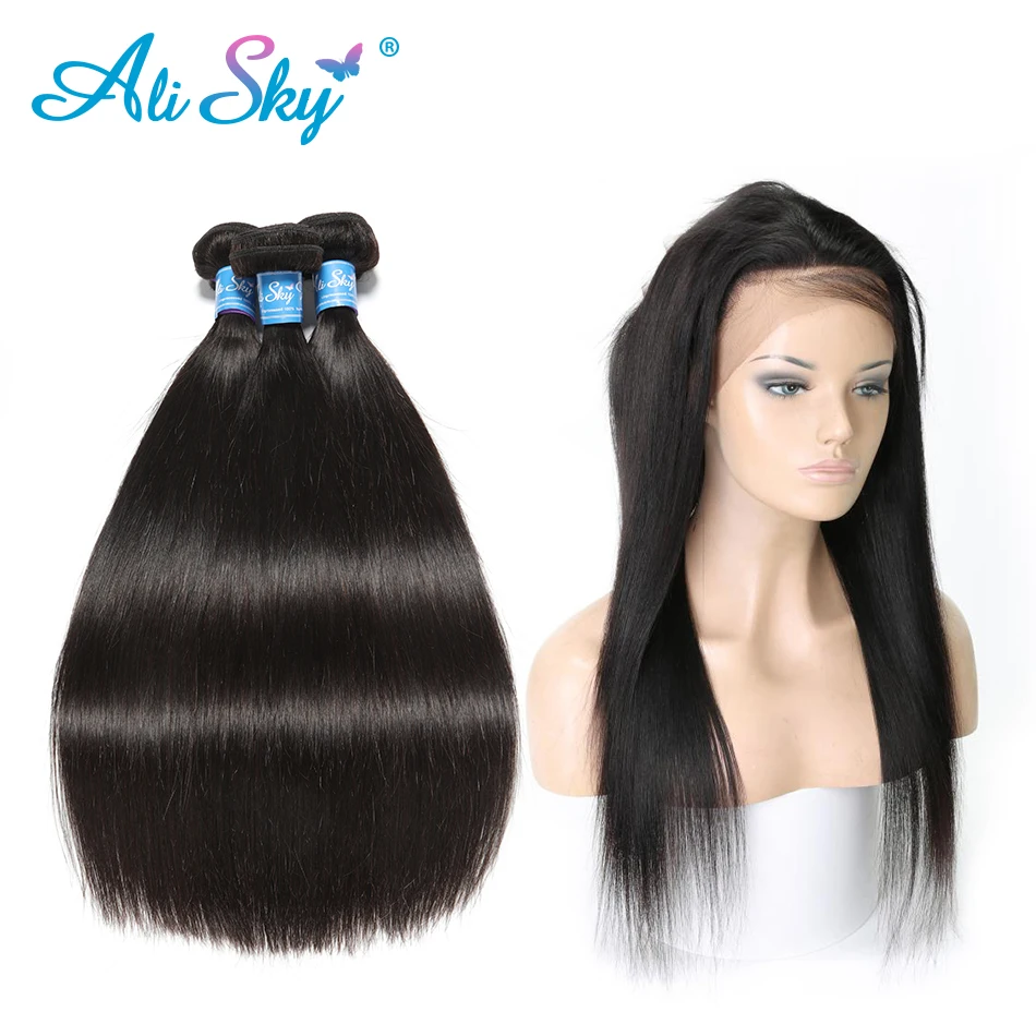 Alisky Hair Brazilian Straight Hair 360 Lace Frontal Closure With Bundles Human Hair 3 Bundles With Closure Frontal Remy 4PCS
Alisky Hair Brazilian Straight Hair 360 Lace Frontal Closure With Bundles Human Hair 3 Bundles With Closure Frontal Remy 4PCS