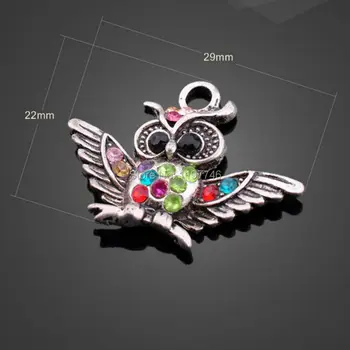 20pcs 22x29mm Tibetan Silver Tone Colorful Crystal Night Owl Charms Pndant Fit Bracelet DIY Jewelry Making
20pcs 22x29mm Tibetan Silver Tone Colorful Crystal Night Owl Charms Pndant Fit Bracelet DIY Jewelry Making