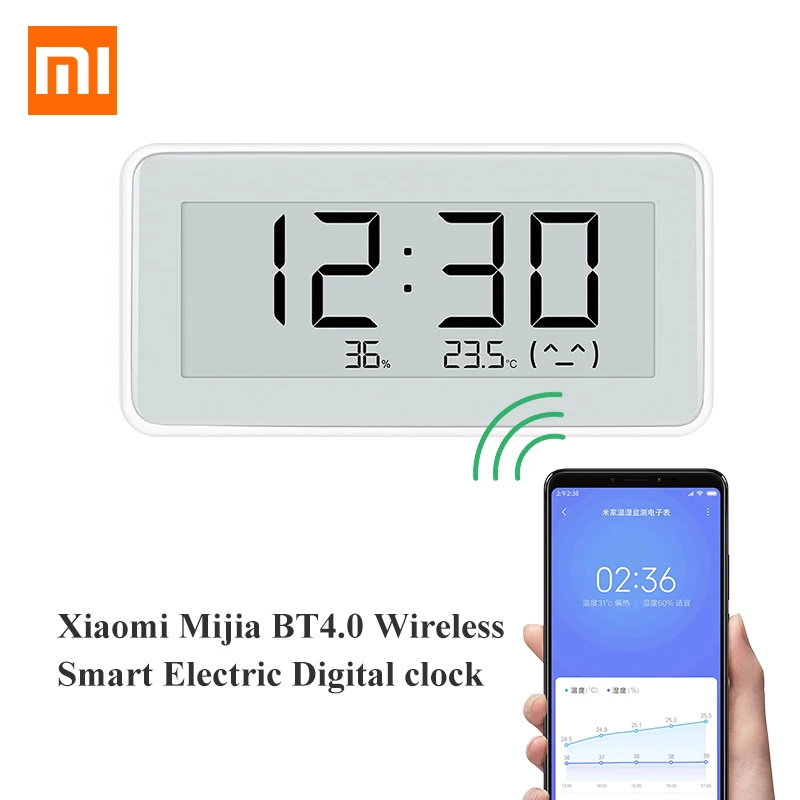 Xiaomi Mijia BT4.0 Wireless Smart Electric Digital clock Indoor&Outdoor Hygrometer Thermometer LCD Temperature Measuring Tools
Xiaomi Mijia BT4.0 Wireless Smart Electric Digital clock Indoor&Outdoor Hygrometer Thermometer LCD Temperature Measuring Tools