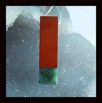 Natural Chrysocolla,Red River Jasper Pendant,Semiprecious stone jewelry,wholesale gemstone,40x11mm,11.7g
Natural Chrysocolla,Red River Jasper Pendant,Semiprecious stone jewelry,wholesale gemstone,40x11mm,11.7g