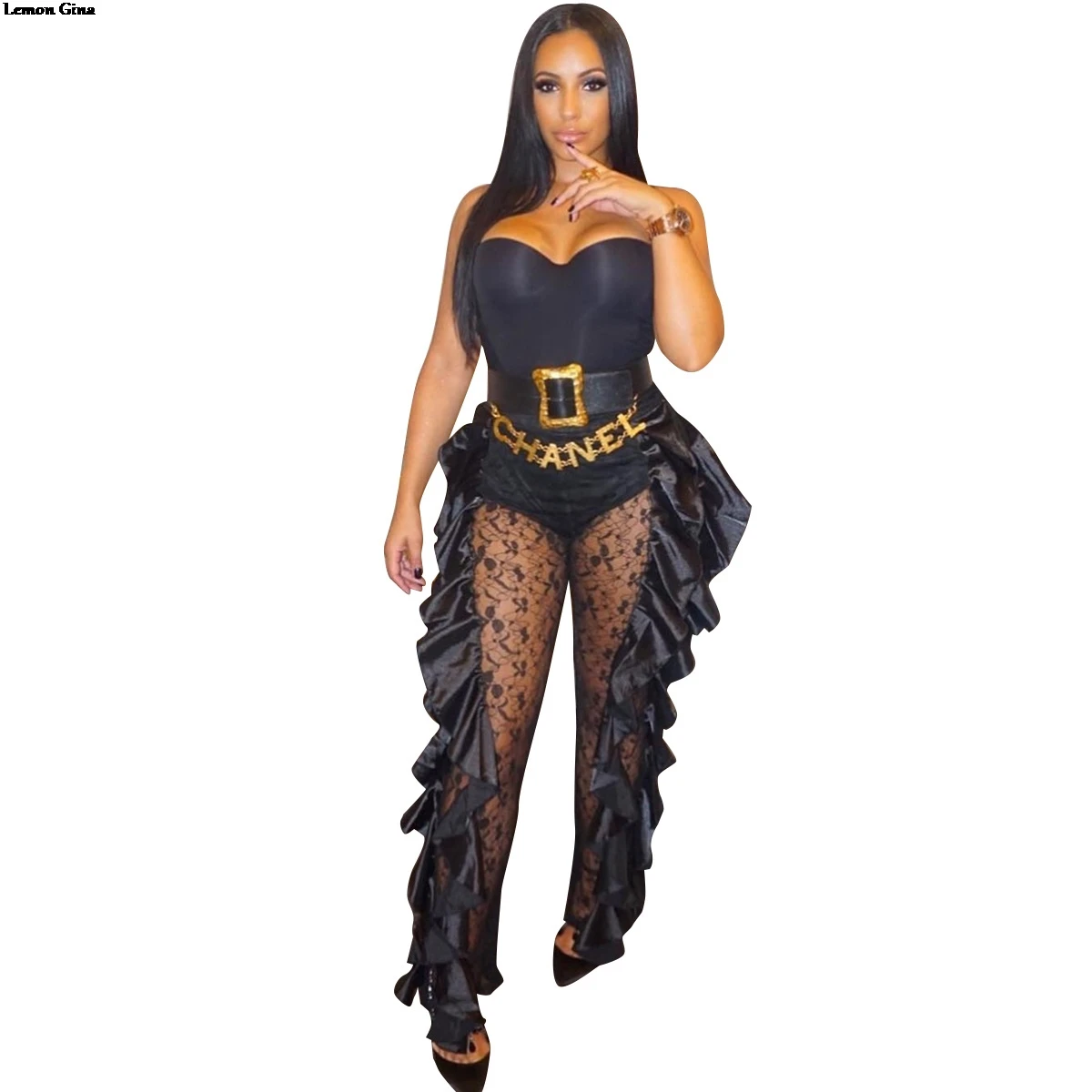 Lemon Gina 2019 new women lace see though ruffles faux leather splicing pencil long pants sexy bodycon club trousers GLALS067
Lemon Gina 2019 new women lace see though ruffles faux leather splicing pencil long pants sexy bodycon club trousers GLALS067