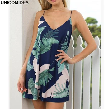 European Summer Dress Women Robe Sexy V Neck Spaghetti Strap Leaves Printed Holiday Beach Dress Vestidos Vintage Dresses
European Summer Dress Women Robe Sexy V Neck Spaghetti Strap Leaves Printed Holiday Beach Dress Vestidos Vintage Dresses