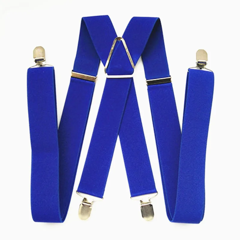 BD054-Large size Royal blue Adult suspender 3.5 width 4 clips on women brace adjustable elastic X back pants suspender for men
BD054-Large size Royal blue Adult suspender 3.5 width 4 clips on women brace adjustable elastic X back pants suspender for men