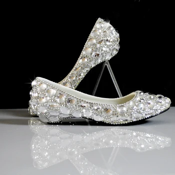 Silver Crystal Wedding Shoes Chunky Heel Shallow Boat Flats for Pregnant Bridal Bridesmaid Party Evening Dress Banquet Handmade
Silver Crystal Wedding Shoes Chunky Heel Shallow Boat Flats for Pregnant Bridal Bridesmaid Party Evening Dress Banquet Handmade