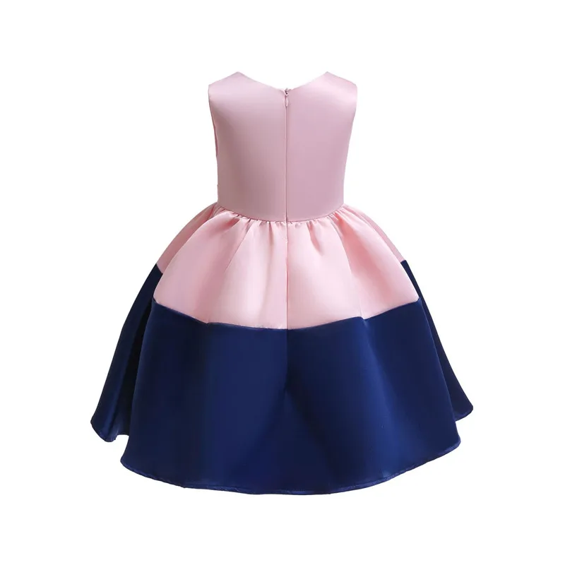 Kids Beautiful Flower Bow Belt Beading Ball Gown Wedding Dress Children's Girl Embroidered Evening Dresses Children's Clothing02
