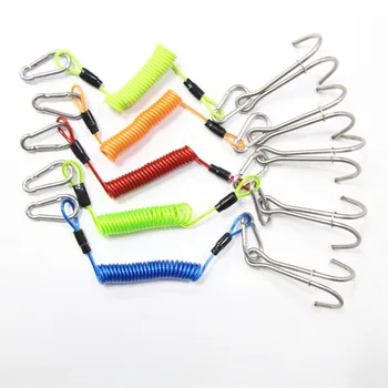 Scuba Diving 316 Stainless Steel Double Reef Hook with Spiral Coil Lanyard aluminum clips
Scuba Diving 316 Stainless Steel Double Reef Hook with Spiral Coil Lanyard aluminum clips