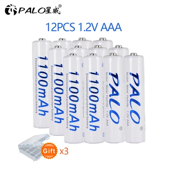 PALO AAA battery 12 pcs 1100mAh 1.2v AAA rechargeable battery 3A NIMH batteries for camera MP3 mp4 microphone placement battery
PALO AAA battery 12 pcs 1100mAh 1.2v AAA rechargeable battery 3A NIMH batteries for camera MP3 mp4 microphone placement battery