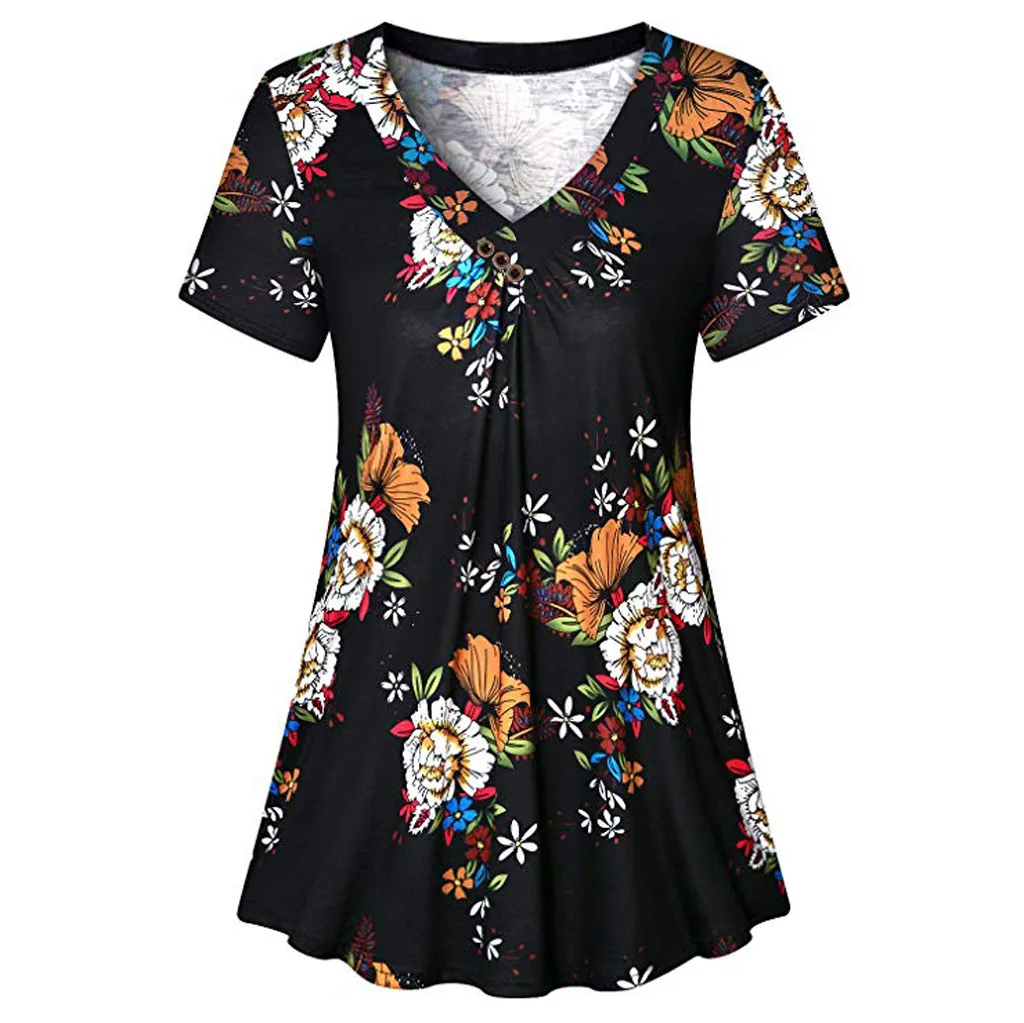 Fashion Women blouse Pleated Short Sleeve V Neck Casual Blouse Top Tunic Shirt womens tops and blouses blusas mujer de moda 2019
Fashion Women blouse Pleated Short Sleeve V Neck Casual Blouse Top Tunic Shirt womens tops and blouses blusas mujer de moda 2019