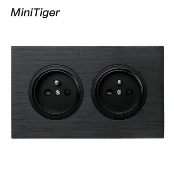 Minitiger Luxurious Black Aluminum Panel 16A Double French Standard Wall Power Socket Grounded With Child Protective Lock
Minitiger Luxurious Black Aluminum Panel 16A Double French Standard Wall Power Socket Grounded With Child Protective Lock
