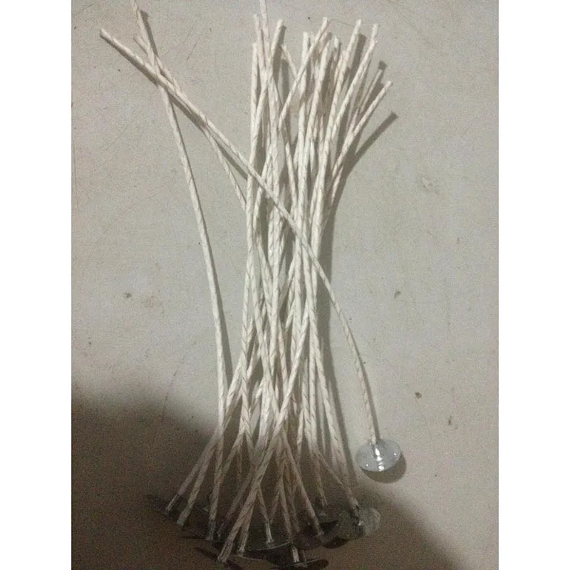 Image 20Pcs lot White Candle Wicks Cotton Core Waxed With Sustainers for DIY Making Candles Gifts Paper Mixed Paper Wax Wick 9Z