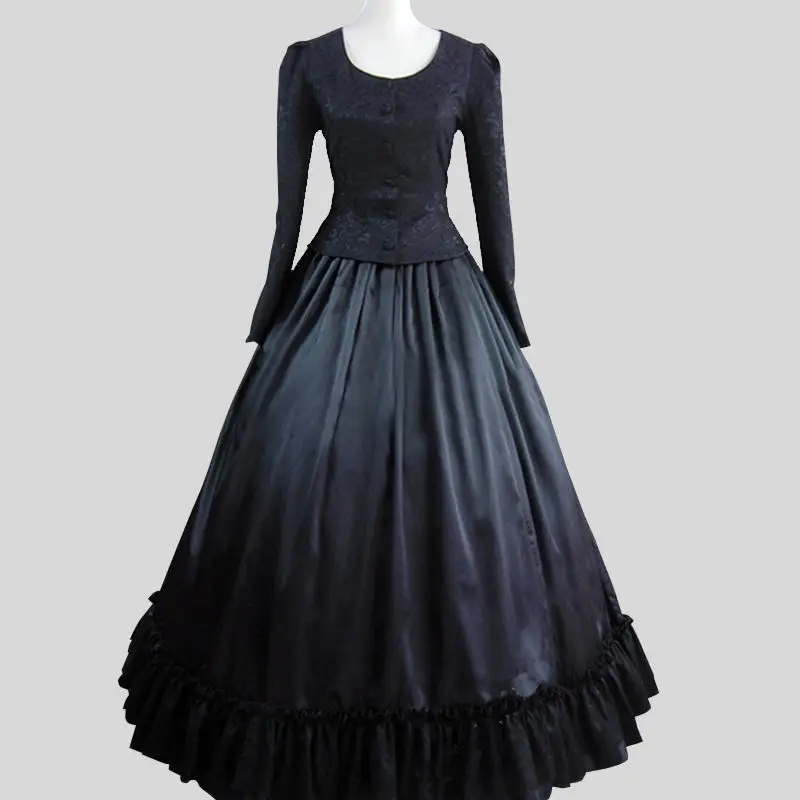 Customized 2018 O-Neck Black Long Sleeve Gothic Victorian Party Dresses Classic Retro Marie Antoinette Ball Gowns Costumes
Customized 2018 O-Neck Black Long Sleeve Gothic Victorian Party Dresses Classic Retro Marie Antoinette Ball Gowns Costumes