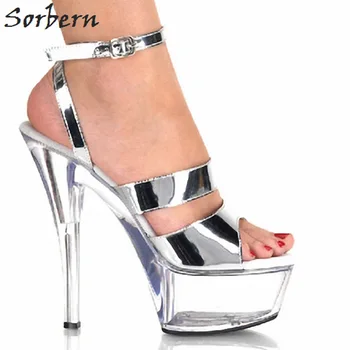 Sorbern Silver Patent Leather Clear High Heels Platform Sandals For Women Summer Shoes Designer Shoes Women Luxury 2018
Sorbern Silver Patent Leather Clear High Heels Platform Sandals For Women Summer Shoes Designer Shoes Women Luxury 2018