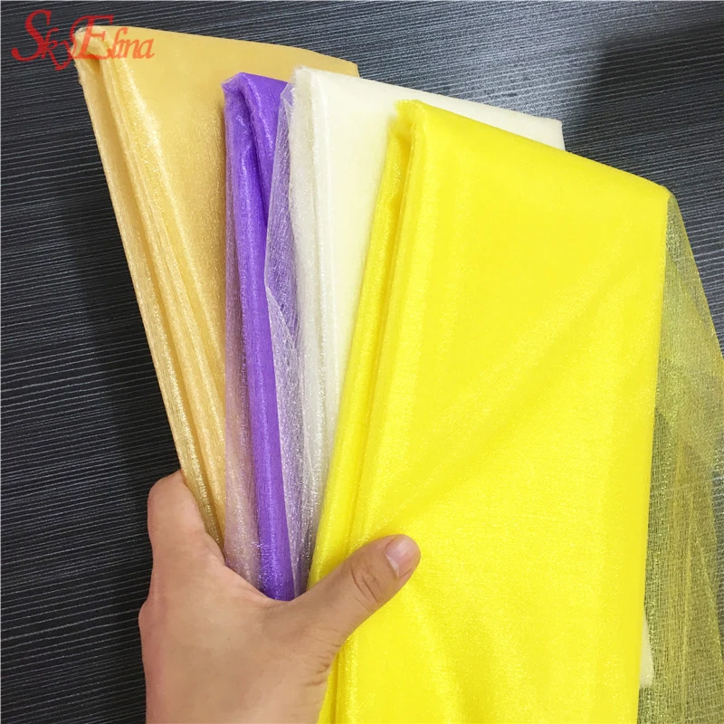 Фото Hot sale 48cm x 10m Yarn Tulle Roll Sheer Crystal Organza Fabric Birthday Event Party Supplies for Wedding Decoration 6Z SH015-1 | Дом и сад
