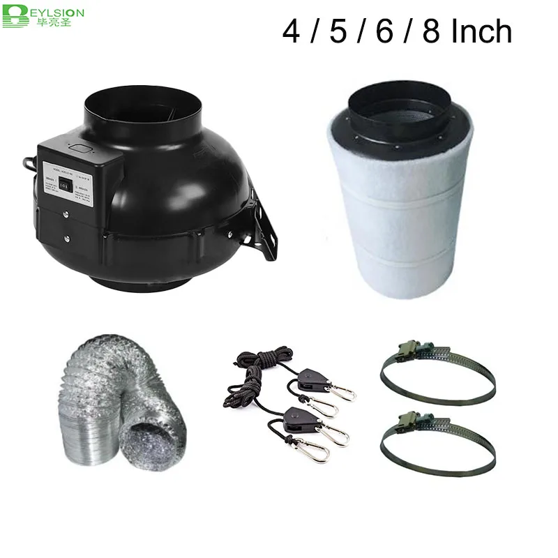 BEYLSION 4/5/6/8 Inch Centrifugal Fans&Activated Carbon Air Filter Set for Green House Grow Tent Hydroponic LED HPS Grow Light
BEYLSION 4/5/6/8 Inch Centrifugal Fans&Activated Carbon Air Filter Set for Green House Grow Tent Hydroponic LED HPS Grow Light