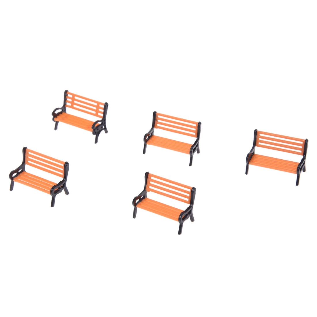 5 шт. пластиковая модель парка скамейка Модель Пейзаж 1:50 w/черный рычаг|park bench|benches