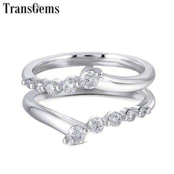 Transgems Solid 14K 585 White Gold Ladies Wedding Ring F Color Moissanite Ring for Women Stackable Wedding Band for 1ct Ring
Transgems Solid 14K 585 White Gold Ladies Wedding Ring F Color Moissanite Ring for Women Stackable Wedding Band for 1ct Ring
