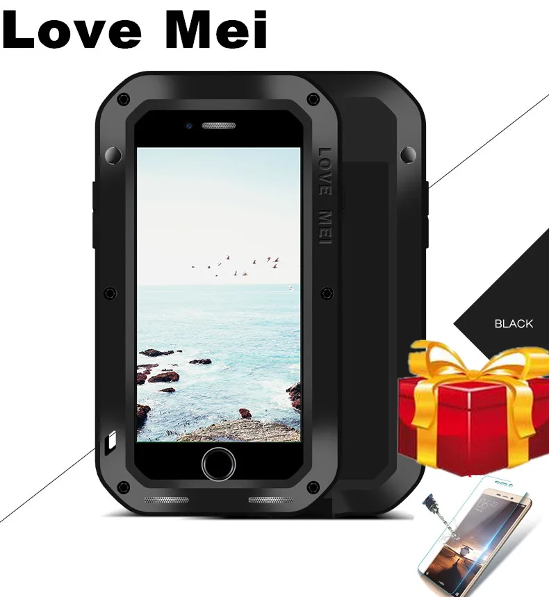 Gorilla glass для iphone 11 Pro Max чехол LOVE MEI Водонепроницаемый металлический бронированный
