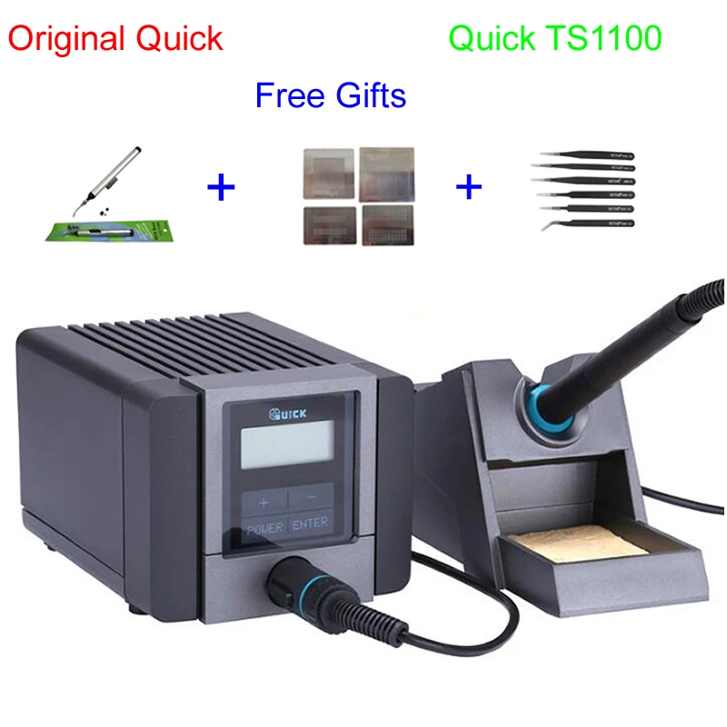 Original quick TS1100 Solder station intelligent lead-free 90W constant temperature adjustable soldering iron welding station
Original quick TS1100 Solder station intelligent lead-free 90W constant temperature adjustable soldering iron welding station