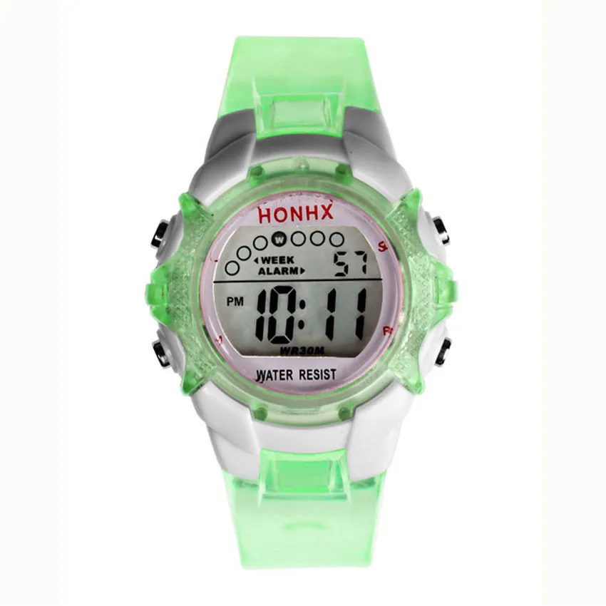 #5001 водонепроницаемые цифровые светодиодные кварцевые наручные часы для девочек