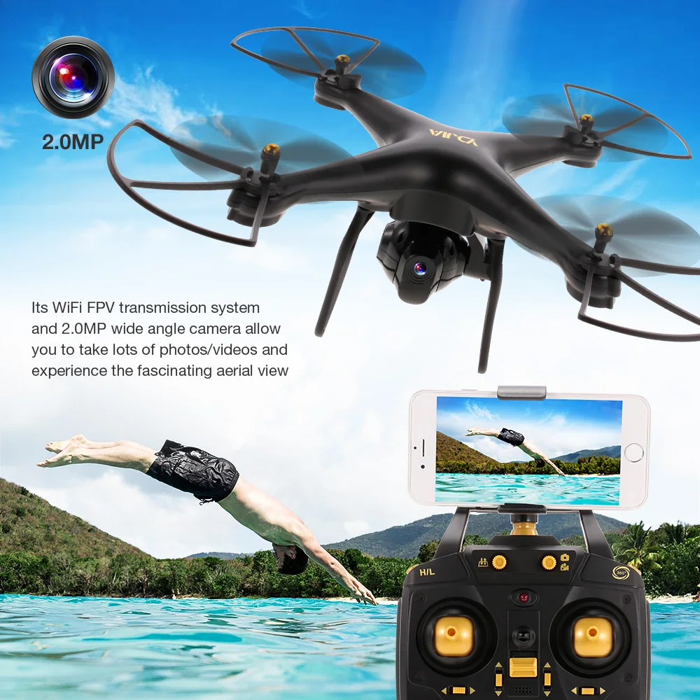 Drone with Camera 2.0MP Wifi FPV Dron Altitude Hold Headless Mode D68W 3D Flip One Key Return RC Quadcopter Kids Gift
Drone with Camera 2.0MP Wifi FPV Dron Altitude Hold Headless Mode D68W 3D Flip One Key Return RC Quadcopter Kids Gift