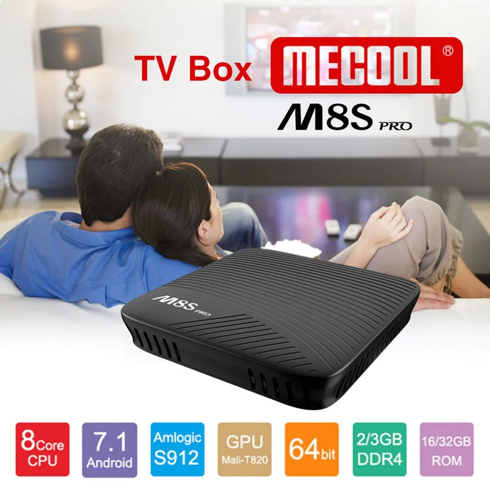 

MECOOL M8S PRO Smart TV Box Android 7.1 Amlogic S912 3G DDR4 32G 1.5GHz ARM Cortex-A53 64bit Dual WIFI BT 4.1 Media Player
