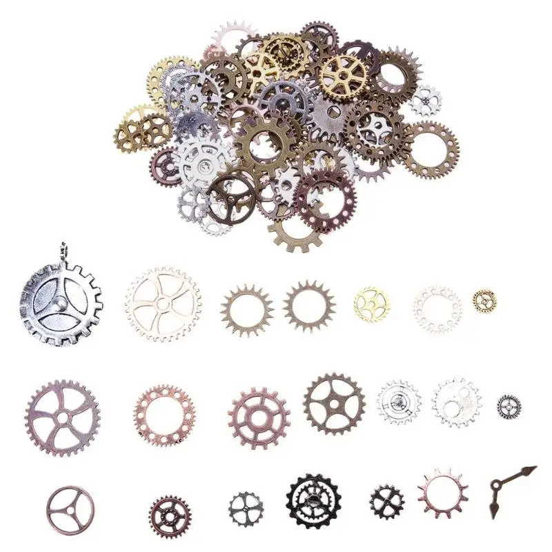 100pcs/set Vintage Steampunk Craft Supplies Antique Gears DIY Handmade Pendant Necklace Jewelry Supplies Mixed Size
100pcs/set Vintage Steampunk Craft Supplies Antique Gears DIY Handmade Pendant Necklace Jewelry Supplies Mixed Size