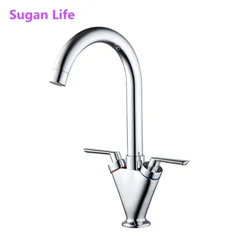 Sugan Life Kitchen Faucets Brass Brushed Nickel Double Handle Sink Tap Kitchen Crane Mixer 360 Swivel Kitchen Faucets F138
Sugan Life Kitchen Faucets Brass Brushed Nickel Double Handle Sink Tap Kitchen Crane Mixer 360 Swivel Kitchen Faucets F138