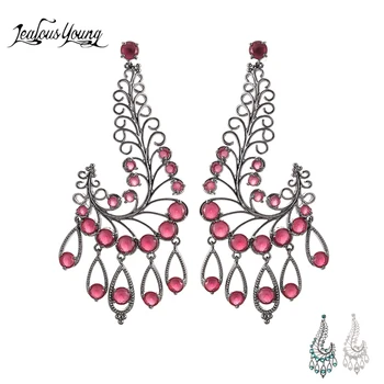New Luxury Vintage Long Drop Earrings With Red AAA Zircon Wedding Dangle Earings For Women Fashion Jewelry Trend Branch Earrings
New Luxury Vintage Long Drop Earrings With Red AAA Zircon Wedding Dangle Earings For Women Fashion Jewelry Trend Branch Earrings