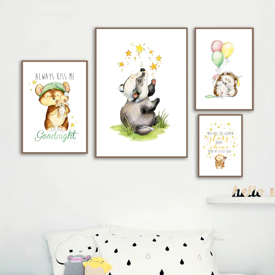 Baby Panda Bear Hedgehog Balloon Stars Wall Art Canvas Painting Nordic Posters And Prints Wall Pictures Boy Girl Kids Room Decor
Baby Panda Bear Hedgehog Balloon Stars Wall Art Canvas Painting Nordic Posters And Prints Wall Pictures Boy Girl Kids Room Decor