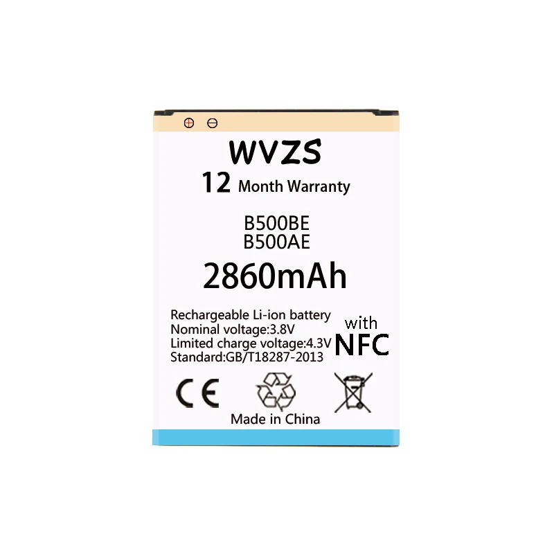 Wvzs 2860mAh литий-ионный аккумулятор B500BE B500AE для samsung Galaxy S4 mini I9190 I9192 I9195 GT-i9190 GT-i9195 S 4 IV