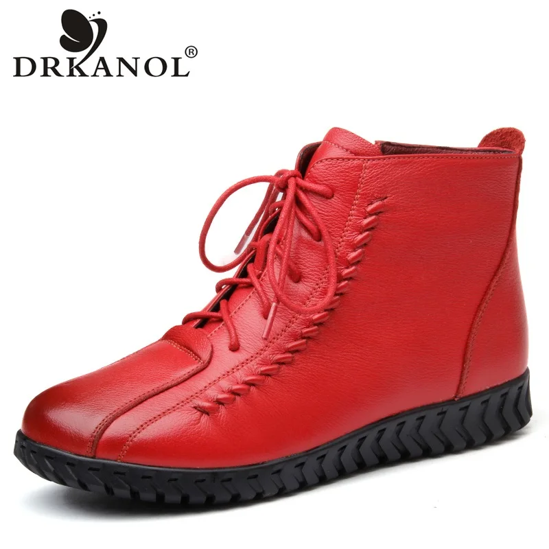 DRKANOL 2019 Women Snow Boots Soft Genuine Cow Leather Flat Martin Ankle Boots Women Mom Winter Keep Warm Shoes Bottine Femme
DRKANOL 2019 Women Snow Boots Soft Genuine Cow Leather Flat Martin Ankle Boots Women Mom Winter Keep Warm Shoes Bottine Femme