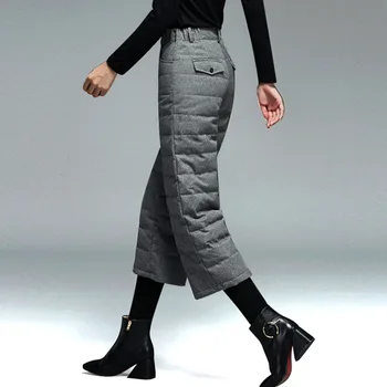 Winter Fall Casual Women Grey Black Elastic High Waisted Cotton Padded Warm Caprics Pants , Woman Wide Leg Calf Length Trousers
Winter Fall Casual Women Grey Black Elastic High Waisted Cotton Padded Warm Caprics Pants , Woman Wide Leg Calf Length Trousers