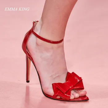 Summer Solid Leather Butterfly Knot Pointy Open Toe Women Stiletto High Heel Sandals Fashion Ankle Buckle Back Zip Shoes Woman
Summer Solid Leather Butterfly Knot Pointy Open Toe Women Stiletto High Heel Sandals Fashion Ankle Buckle Back Zip Shoes Woman