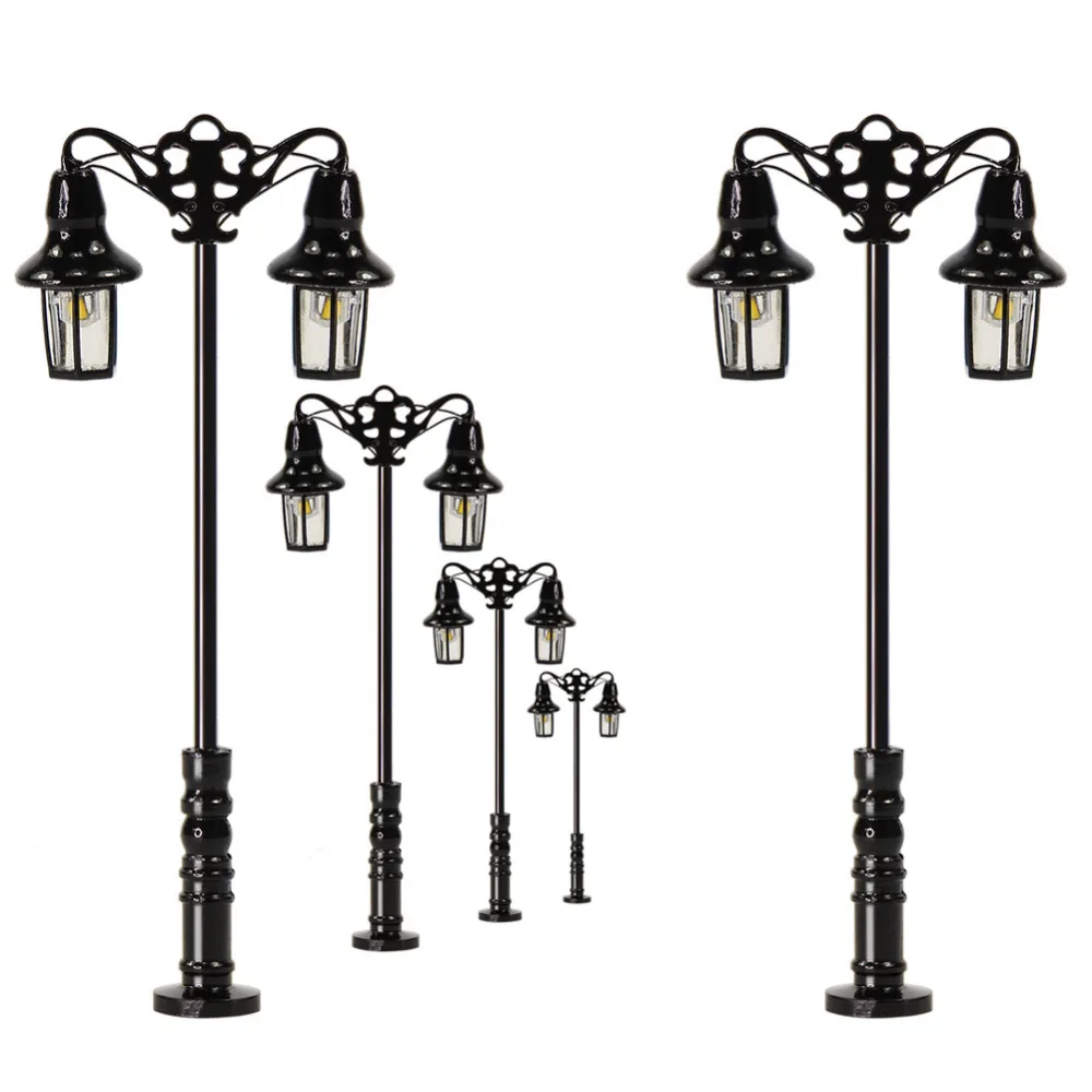 5pcs N Scale Lamp Post Double-heads 47mm 1:160 Street Lights Model Railway Warm White LEDs LQS76N Free Resistors
5pcs N Scale Lamp Post Double-heads 47mm 1:160 Street Lights Model Railway Warm White LEDs LQS76N Free Resistors
