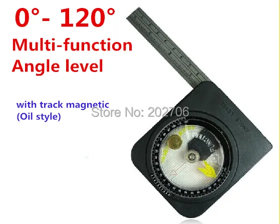 0-120 degree Multi-function Angle level meter protractor with track magnetic (Oil style) angle meter
0-120 degree Multi-function Angle level meter protractor with track magnetic (Oil style) angle meter