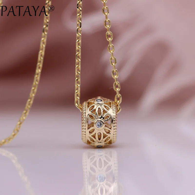 PATAYA New Women Hollow Long Necklaces Wedding Party Fashion Jewelry 585 Rose Gold Natural Zircon Fine Petal Cute Small Pendants
PATAYA New Women Hollow Long Necklaces Wedding Party Fashion Jewelry 585 Rose Gold Natural Zircon Fine Petal Cute Small Pendants