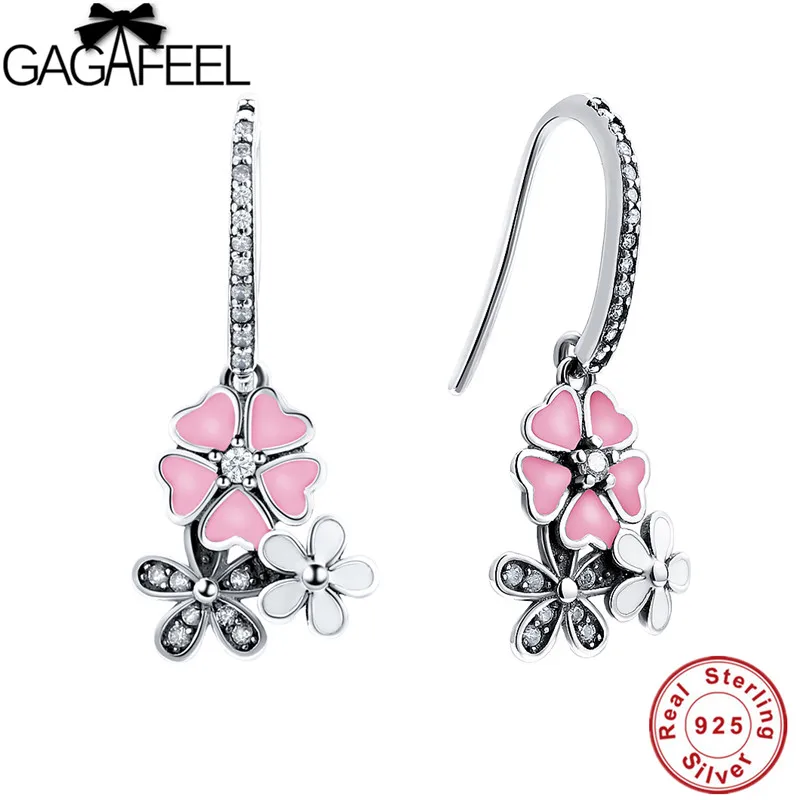 GAGAFEEL Genuine 925 Sterling Silver Pink Flower Earrings Daisy Cherry Blossoms Drop Earrings With Clear CZ Women Jewelry
GAGAFEEL Genuine 925 Sterling Silver Pink Flower Earrings Daisy Cherry Blossoms Drop Earrings With Clear CZ Women Jewelry