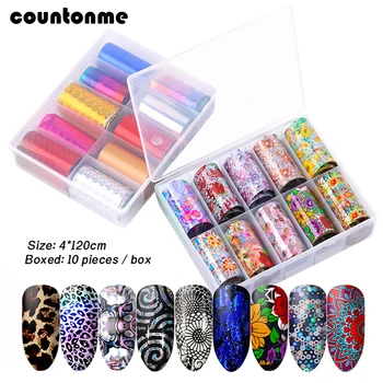 10Rolls/Set Holographic Nail Sticker Transfer Foil Decals Starry Sky Laser Flowers Mix Designs 4*120CM Manicure Nail Art Sticker
10Rolls/Set Holographic Nail Sticker Transfer Foil Decals Starry Sky Laser Flowers Mix Designs 4*120CM Manicure Nail Art Sticker