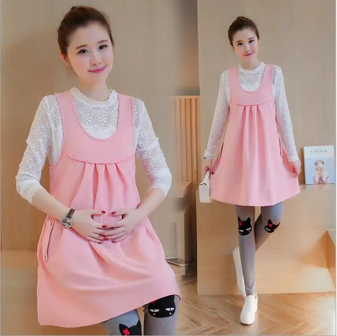 2016 new winter maternity dress suspenders skirt + Soft and comfortable lace long sleeved shirt Two pieces clothes
2016 new winter maternity dress suspenders skirt + Soft and comfortable lace long sleeved shirt Two pieces clothes