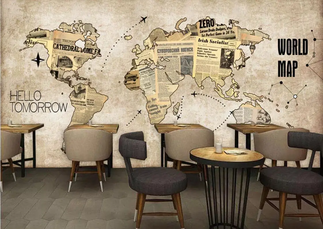 Nordic Vintage World Map Wallpaper Mural Wall Art 3D Wall Paper Roll for KTV Bar Restaurant Shop Wall Murals Contact Paper
Nordic Vintage World Map Wallpaper Mural Wall Art 3D Wall Paper Roll for KTV Bar Restaurant Shop Wall Murals Contact Paper