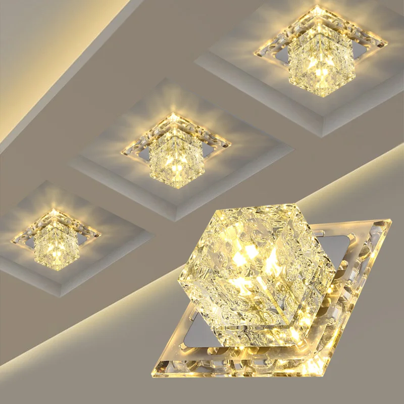 Ceiling Lights Aisle Crystal LED Square 3W/5W Modern simplicity Flush Mount decoration Light FixtureHallway Living Room Foyer
Ceiling Lights Aisle Crystal LED Square 3W/5W Modern simplicity Flush Mount decoration Light FixtureHallway Living Room Foyer