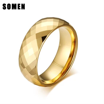 High Quality Fashion 8mm Tungsten Mens Ring Rhombus Cut Bands Gold Color Rings for Men Wedding Engagement Jewelry Accessories
High Quality Fashion 8mm Tungsten Mens Ring Rhombus Cut Bands Gold Color Rings for Men Wedding Engagement Jewelry Accessories