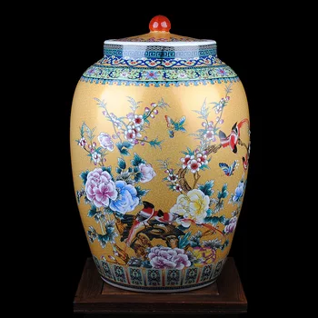 ceramic ware, enamel color, European style rice cylinder, general tank, storage tank, 50 Jin, household decoration
ceramic ware, enamel color, European style rice cylinder, general tank, storage tank, 50 Jin, household decoration