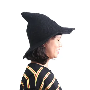 Witch Hat Diversified Along The Sheep Wool Cap Knitting Fisherman Hat Female Fashion Witch Pointed Basin Bucket for Halloween
Witch Hat Diversified Along The Sheep Wool Cap Knitting Fisherman Hat Female Fashion Witch Pointed Basin Bucket for Halloween