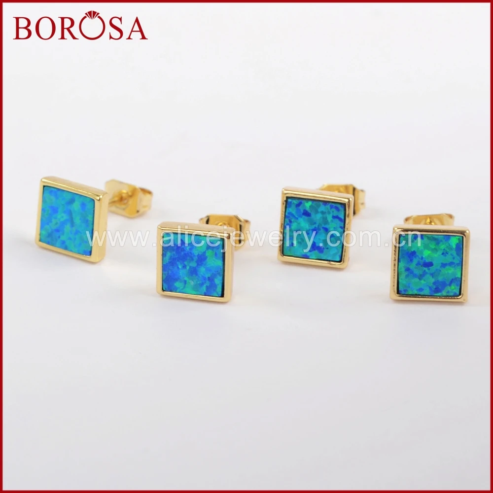 BOROSA Gold Color Bezel Square Shape Blue Opal Earrings for Women,Fashion New Japanese Opal Stud Earrings Gems Jewelry ZG0225
BOROSA Gold Color Bezel Square Shape Blue Opal Earrings for Women,Fashion New Japanese Opal Stud Earrings Gems Jewelry ZG0225