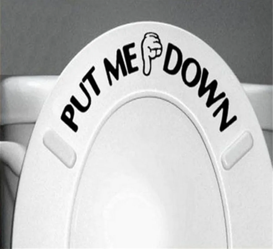 1pc Gesture Hand Decal Funny Bathroom Toilet Seat Wall Sticker Sign for PUT ME DOWN Decoration wholesale A20
1pc Gesture Hand Decal Funny Bathroom Toilet Seat Wall Sticker Sign for PUT ME DOWN Decoration wholesale A20